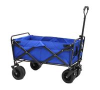 Carrello da spiaggia per tutti i terreni, pieghevole, carrello per la spesa all'aperto, per campeggio, giardinaggio, pesca, 4 ruote, resistente, blu