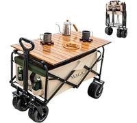 Carrello da Spiaggia Pieghevole per campeggio, picnic, ecc. Carrello trasformabile in tavolo da giardino. Carrello di trasporto con borsa e maniglia regolabile. Carriola con freni.