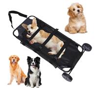 Carrello da trasporto per animali da 53,3 x 116,8 cm, 2 ruote, espandibile, barella di salvataggio per animali domestici, trasportino di emergenza per cani e gatti