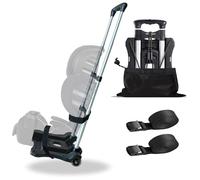 Carrello da viaggio per seggiolino auto con ruote, pieghevole, per aeroporto, aereo e bagagli, trasportino portatile con tracolla e trolley (nero)