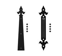 Carrello decorativo Casa del garage Maniglia for cerniera Set di accento Accendente Sliding Barn Door Kit hardware Arrow Style 2 Gestisci 4 Cerniere Liscio, silenzioso