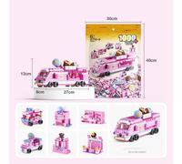 (Carrello dei dolci - 1000 pezzi) 1000 pezzi 6 in 1 City Police Command Trucks Building Blocks Policeman