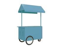 Carrello del venditore all'aperto con le ruote Supporto del cibo da strada del metallo resistente con grande spazio di stoccaggio Cabina mobile del chiosco del mercato per cibo di strada, bevande