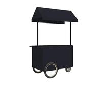 Carrello del venditore all'aperto con ruote, supporto alimentare in metallo resistente, grande cabina mobile per chiosco per cibo da strada, bevande, artigianato ed eventi