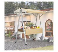 Carrello del venditore pieghevole resistente, bancarella del mercato portatile con ruote di bloccaggio, tettoia resistente alle intemperie per il business del cibo di strada, spettacoli artigianali, c