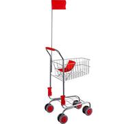 4046 Carrello della spesa "argento" small foot in metallo, accessori per negozietti da gioco, a partire da 3 anni
