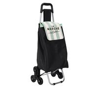 Carrello della spesa Bistrot a 6 ruote con striscia verde