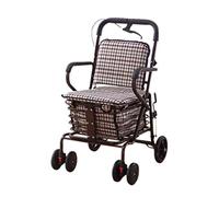 Carrello della Spesa, Carrello Pieghevole per Anziani con Sedile, deambulatore per Anziani, Adatto ad Altezze Inferiori a 158 cm, Portata 100 kg, It's so Kind of You, Bronzo