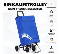 Carrello della spesa con carrello della spesa e 4 ruote per montascale (blu/b...