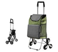 Carrello della spesa con ruote, Carrello della spesa leggero in alluminio 2 in 1 con borsa staccabile, 40L(Green)