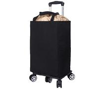 Carrello della spesa con ruote, Carrello della spesa pieghevole in alluminio su 5 ruote - Sali le scale, borsa termica isolata(3)