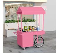 Carrello Della Spesa Con Ruote for Generi Alimentari, Espositore Da Esterno Con Tettoia, Robusto E Resistente, Adatto for Centri Commerciali E Strade Pedonali(Deep pink,120x60 cm/47.2x23.6 in)