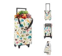 Carrello Della Spesa Con Ruote - Grande Impermeabile Pieghévole con Ruote,Carrello Borsa Per La Spesa Alla Con Rotelle,Per Viaggio Campeggio All'aperto Spiaggia Negozio Mercato Casa Frutta Verdura Cib