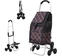 Carrello della Spesa in Alluminio Montascale, Carrello della Spesa 2in1 Borsa Staccabile Pieghevole 6 Ruote Carrello per La Spesa, Impermeabile, D