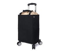 Carrello della spesa isolato pieghevole, telaio in alluminio resistente, 4 ruote girevoli lisce, leggero e portatile, ideale per la spesa, shopping, viaggi, picnic, include scomparto refrigerante