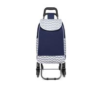 Carrello della spesa Kono carrello della spesa multifunzione 2 in 1 pieghevole stabile con 3 ruote silenziose Blu L