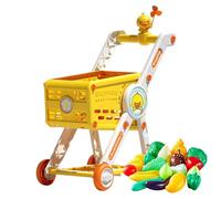 Carrello della spesa per bambini 1-3 anni | Giocattoli Carrello alimentare con accessori per il gioco di ruolo | Trolley interattivo per bambini di compleanno