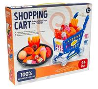 CARRELLO DELLA SPESA PER BAMBINI 24 PEZZI GIOCO DI SIMULAZIONE SUPERMARKET 3+