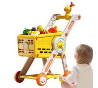 Carrello della spesa per bambini - Carrello giocattolo con alimenti per bambini | da cucina imitazione e interattiva per e bambini in età prescolare