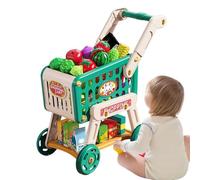 Carrello della spesa per bambini - Gioco di ruolo di sviluppo, carrello della spesa per bambini, giocattolo con ruolo da supermercato | Immaginate di giocare giocattoli educativi con cibo falso per