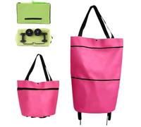Carrello della spesa pieghevole 2 in 1 con ruote, borsa della pieghevole | Cerniera pieghevole a due stadi, borsa for la spesa pieghevole 2 in 1 con ruote, grande capacità for frutta
