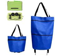 Carrello della spesa pieghevole 2 in 1 con ruote, borsa della pieghevole | Cerniera pieghevole a due stadi, borsa for la spesa pieghevole 2 in 1 con ruote, grande capacità for frutta