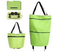 Carrello della spesa pieghevole 2 in 1 con ruote, borsa della pieghevole | Cerniera pieghevole a due stadi, borsa for la spesa pieghevole 2 in 1 con ruote, grande capacità for frutta