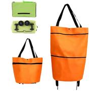 Carrello della spesa pieghevole 2 in 1 con ruote, borsa della pieghevole | Cerniera pieghevole a due stadi, borsa for la spesa pieghevole 2 in 1 con ruote, grande capacità for frutta