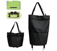 Carrello della spesa pieghevole 2 in 1 con ruote, borsa della pieghevole | Cerniera pieghevole a due stadi, borsa for la spesa pieghevole 2 in 1 con ruote, grande capacità for frutta