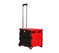 Carrello della spesa pieghevole a 4 ruote con manico telescopico - Carrello multiuso per la spesa, bagaglio da ufficio, leggero e carrello della spesa