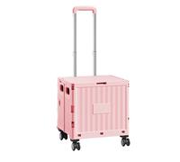 Carrello della spesa pieghevole a 4 ruote, grande capacità, con coperchio, manico telescopico, portatile, da viaggio e per la spesa per un facile trasporto