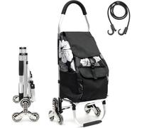 Carrello della Spesa Pieghevole a 6 Ruote - Carrello della Spesa di Design con Montascale a Grande Capacità con Barra antiscivolo | Tasche Rimovibili