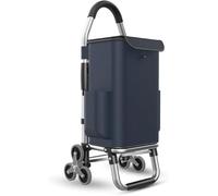 Carrello della spesa pieghevole con 3 ruoteProdotti montascale Utilizzato come carrello per la spesa, lavanderia e saliscale (blu navy, ruota triangolare silenziosa)