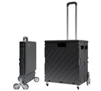 Carrello della spesa pieghevole con coperchio, ruote girevoli a 360°, manico telescopico, scatola portatile ad alta capacità di carico, carrello della spesa compatto blu per un facile trasporto