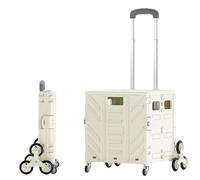 Carrello della spesa pieghevole con coperchio Scatola di immagazzinaggio portatile di capacità resistente Maniglia telescopica Ruote girevoli a 360° Carrello blu pieghevole
