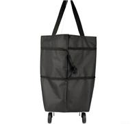 Carrello della spesa pieghevole con ruote con piastra inferiore rinforzata e spazio regolabile in tessuto Oxford (C)