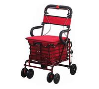 Carrello della spesa pieghevole con sedile a 4 ruote, carico massimo 80 kg, carrello leggero per supermercato e viaggio, versatile portabagagli per un facile trasporto