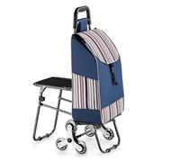 Carrello della spesa pieghevole con sedile Carrello per salire le scale Carrello portatile della spesa con ruote Carrello leggero per la spesa Aiutante multifunzionale per la spesa
