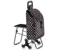 Carrello della spesa pieghevole con sedile Carrello per salire le scale Carrello portatile per la spesa Carrello leggero per la spesa Facile trasporto Aiutante per lo shopping