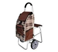Carrello della spesa pieghevole con sedile in lega di alluminio carrello multiuso su ruote in tessuto Oxford per salire le scale carrello per anziani leggero per un facile trasporto