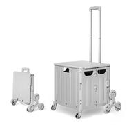 Carrello della spesa pieghevole, design a 8 ruote per salire le scale per un facile trasporto, grande capacità per generi alimentari e oggetti essenziali all'aperto
