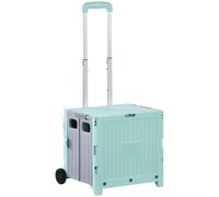 Carrello della spesa pieghevole HOMCOM con 2 ruote 41,5x32,5x85 cm verde