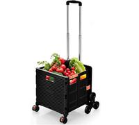 Carrello della spesa pieghevole in alluminio leggero con manico telescopico regolabile, ruote universali girevoli a 360°, capacità 40 l per fare la spesa facile