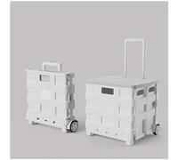 Carrello della spesa pieghevole in plastica con manico regolabile e l, carrello della spesa pieghevole, beige, dimensioni compatte 41 x 38 x 41 cm, leggero e facile da trasportare