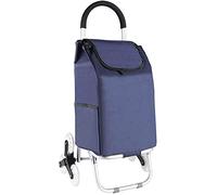 Carrello della Spesa Pieghevole Multifunzione portaoggetti da Cucina in Lega di Alluminio Tessuto Oxford per Salire Le Scale Ruote Cristallo PU Portata 40 kg Han