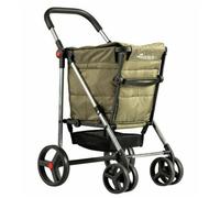 Carrello Portaspesa Rolser Basket Polar 4 Ruote 2 Girevole Pieghevole - Kaki