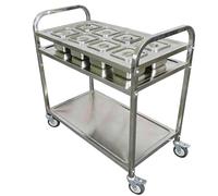 Carrello dell'acciaio inossidabile, carrello mobile dell'alimento del contatore del condimento con le ruote girevoli, barattoli di condimento indipendenti per la casa del ristorante dell'hotel