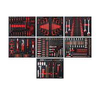 Mephisto Set di 7 inserti per attrezzi come set di cricchetti, cacciaviti, cricchetti, chiavi a bussola, chiavi dinamometriche, pinze in Soft Inlay con blocco in carbonio