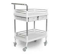 Carrello di bellezza, carrello multiuso a 2 ripiani con carico massimo di 330 LBS | Carrelli di servizio multifunzionali con ruote e cassetto, per saloni di bellezza, centri benessere, strutture commerciali