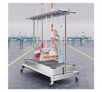 Carrello di pulizia mobile con ruote, efficiente per scopa e scope, soluzione compatta per la pulizia di casa e ufficio